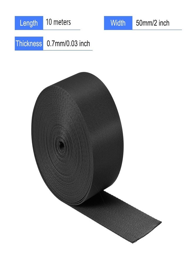 BASRI Nylon Webbing Strap, 10 Metres, 1 inch/1.5 inch/2 inch Width, 0.7 mm Thickness (Black, 2 inch) - Image 2